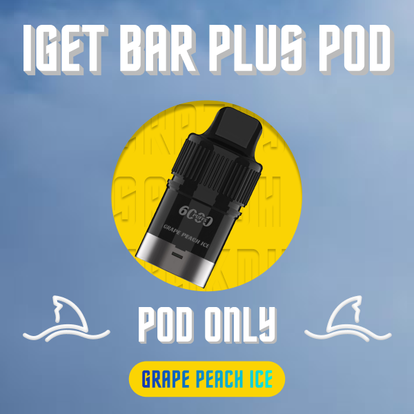 IGET Bar Plus Pod Grape Peach Ice New