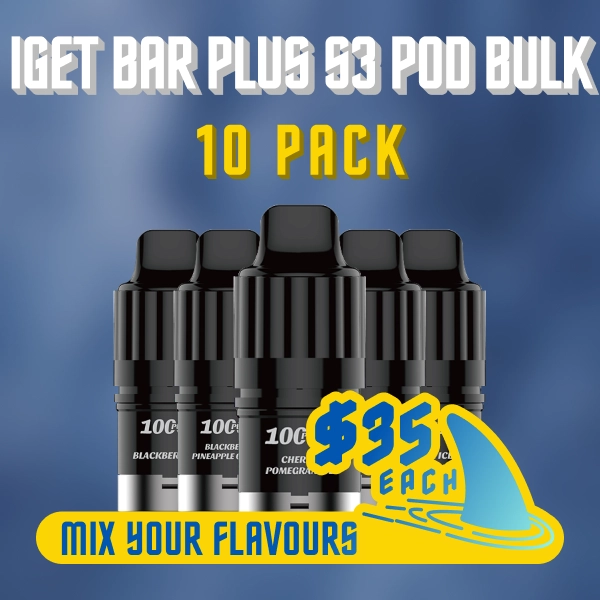 IGET Bar Plus S3 Pod Bulk 10 Pack