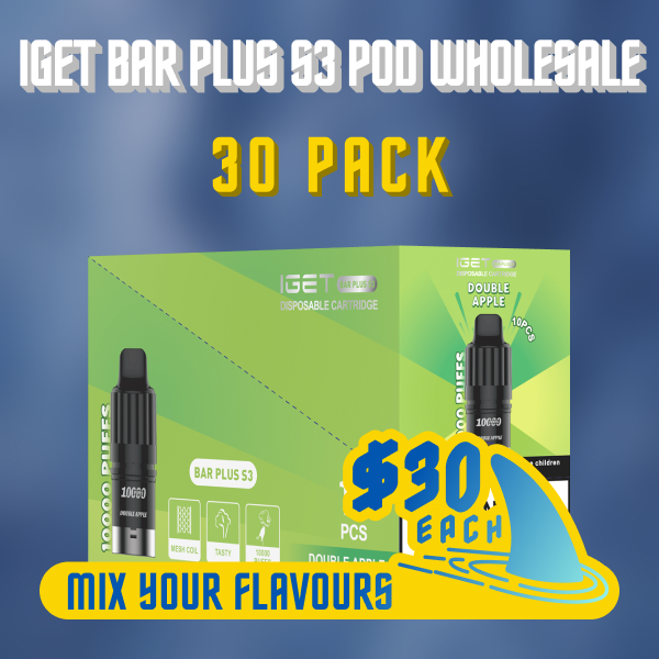 IGET Bar Plus S3 Pod Wholesale 30 Pack