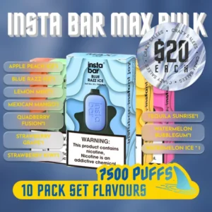 Insta Bar Max 7500 Puffs 10 Pack Set Flavours Bundle